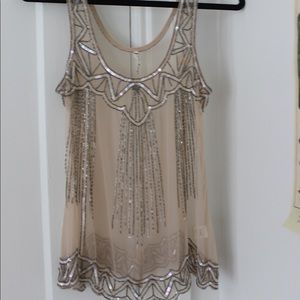 Sequined Willow & Clay sheer tank